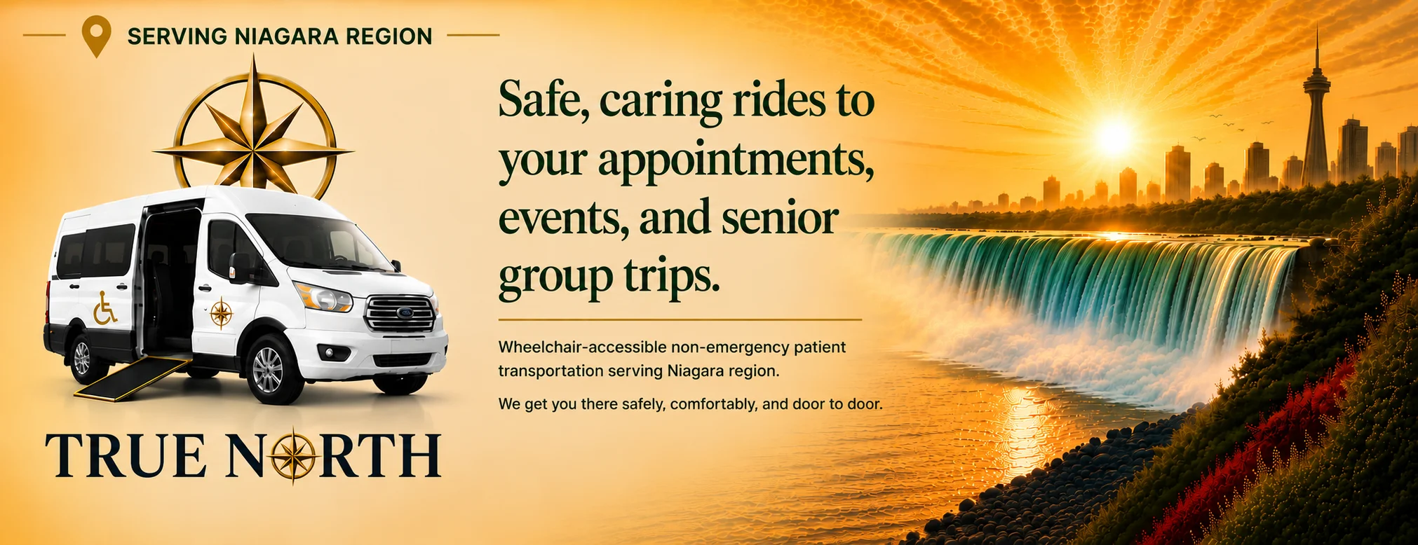 True North Assisted Transit wheelchair accessible van providing non-emergency medical transportation in Niagara Region