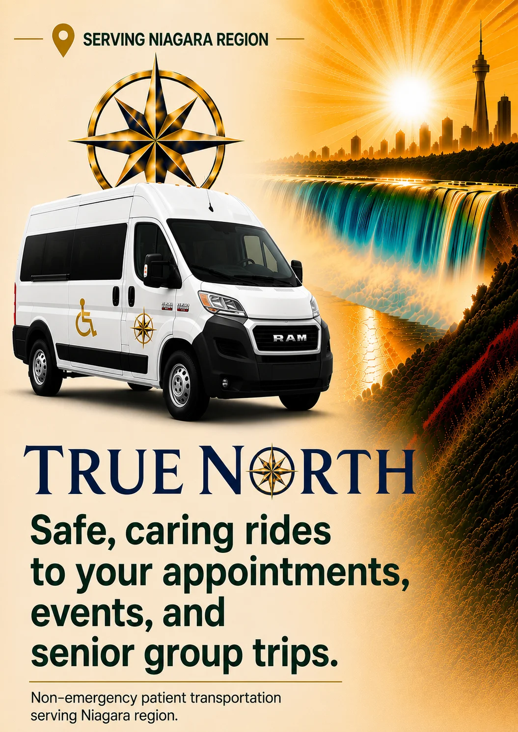 True North Assisted Transit wheelchair accessible van providing assisted transportation in Welland and Niagara Region
